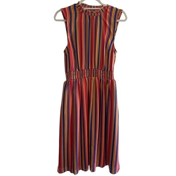 ModCloth Summer Striped Sleeveless Dress Women’s Size Medium Vintage Inspired - Picture 1 of 6